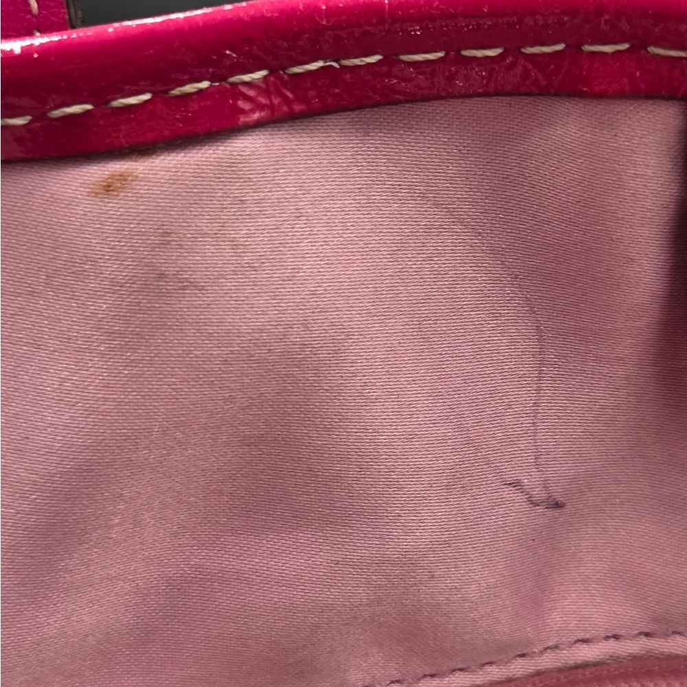 Coach Pink Leather Kisslock Tote Bag - Picture 11 of 11